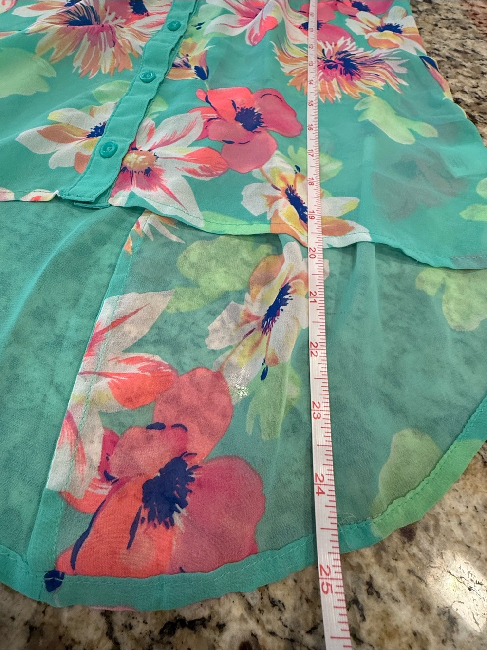 Candies floral tank top teal pink purple SZ XS - Picture 9 of 11